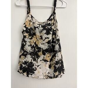 Tommy Bahama Women's Medium Cotton Silk Blend  Floral Lightweight Tank Top